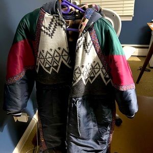 Free People Multicolored Reversible Winter Coat